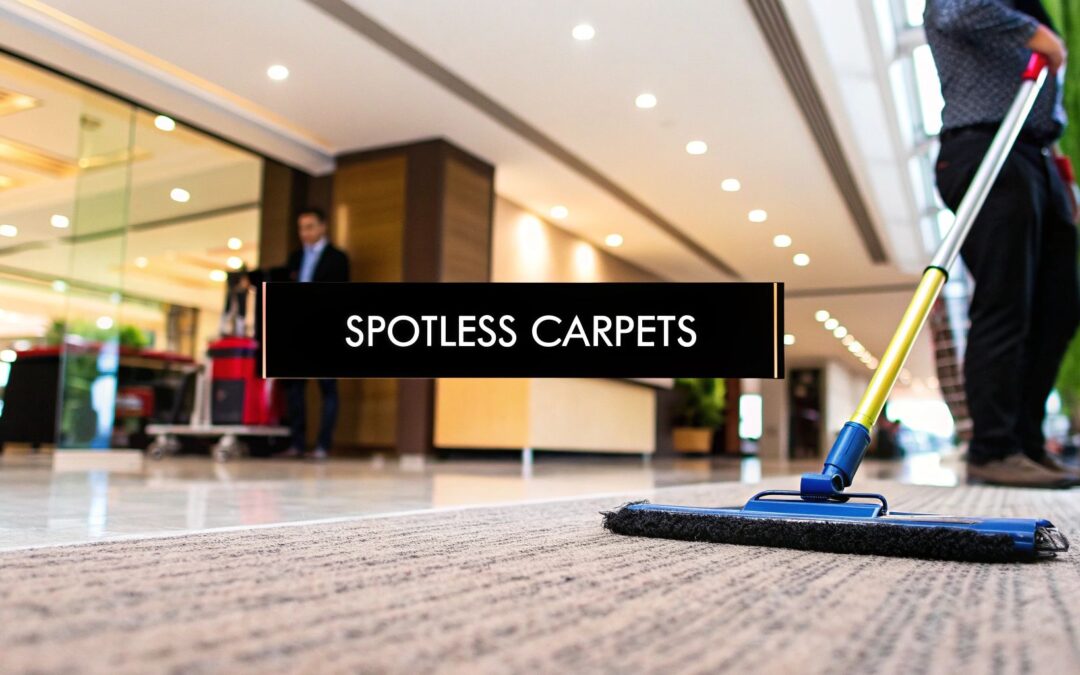 Discover the benefits of professional carpet cleaning for your business. Our guide covers methods, costs, and tips for a healthier, more impressive workspace.