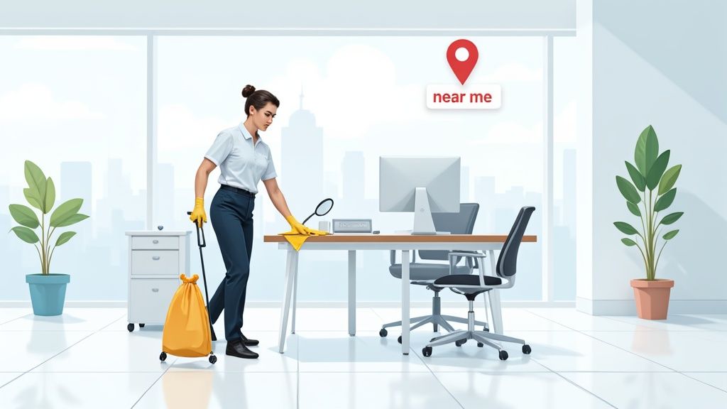 Searching for an office cleaning service near me? Discover how to choose a reliable, award-winning partner for your Toronto or Vaughan business.