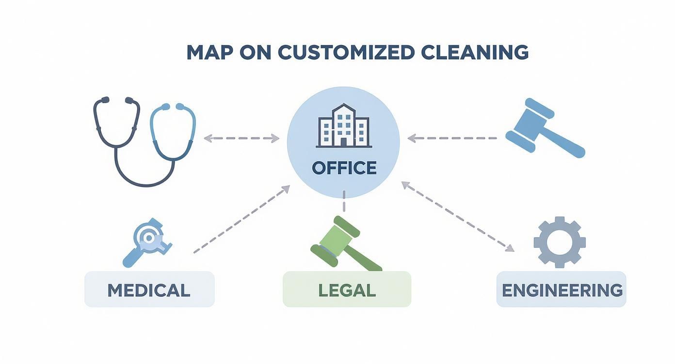 Infographic about commercial office cleaning services