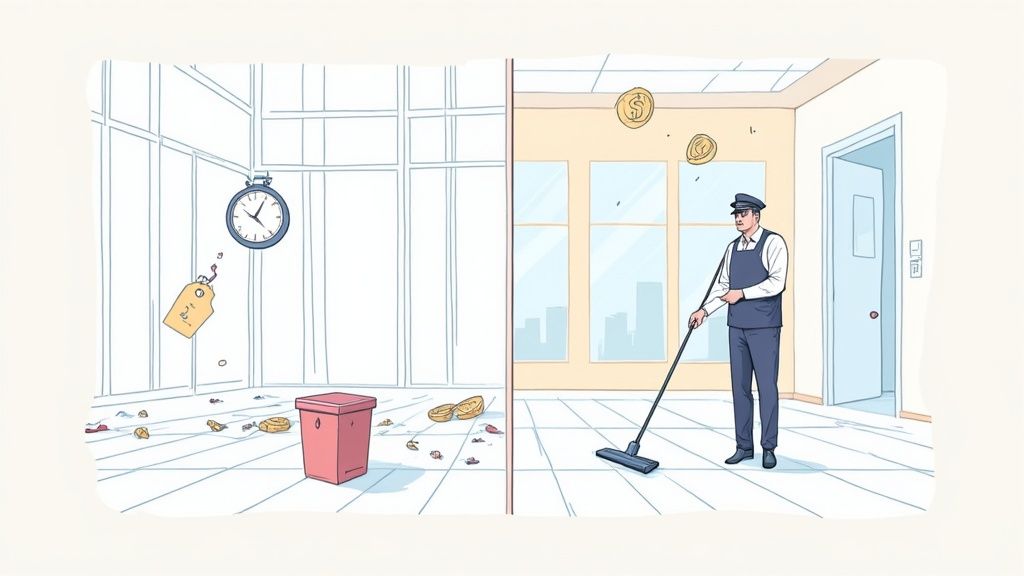 Demystify post construction cleaning rates. This guide breaks down pricing models, key cost factors, and how to get an accurate quote for your project.