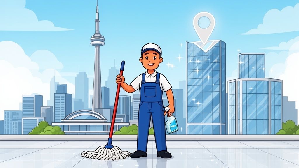 Stop searching for commercial cleaners near me Toronto. This guide shows you how to find a reliable, award-winning service for a spotless and productive office.