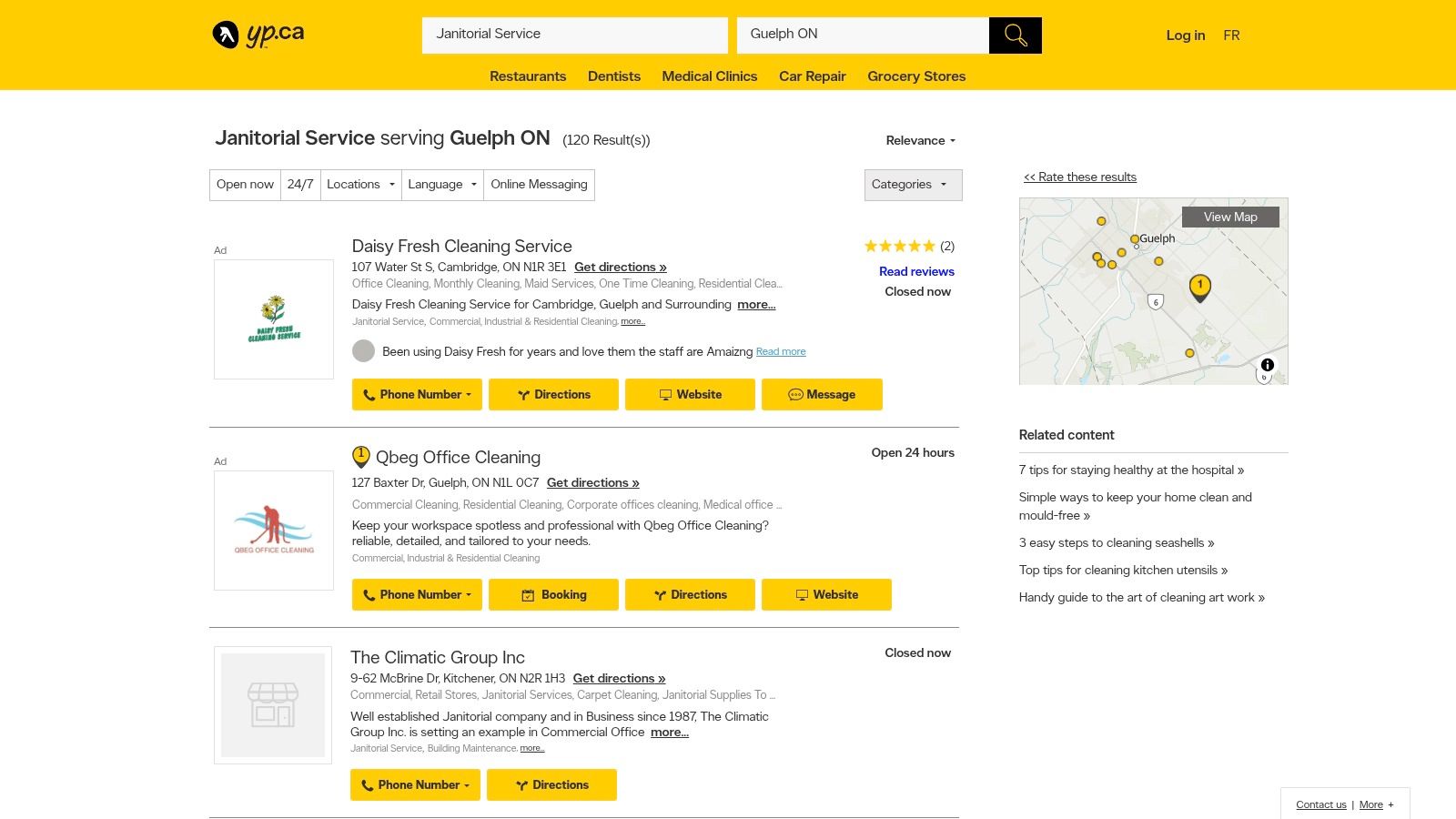 YellowPages.ca — Guelph Janitorial/Commercial Cleaning Directories