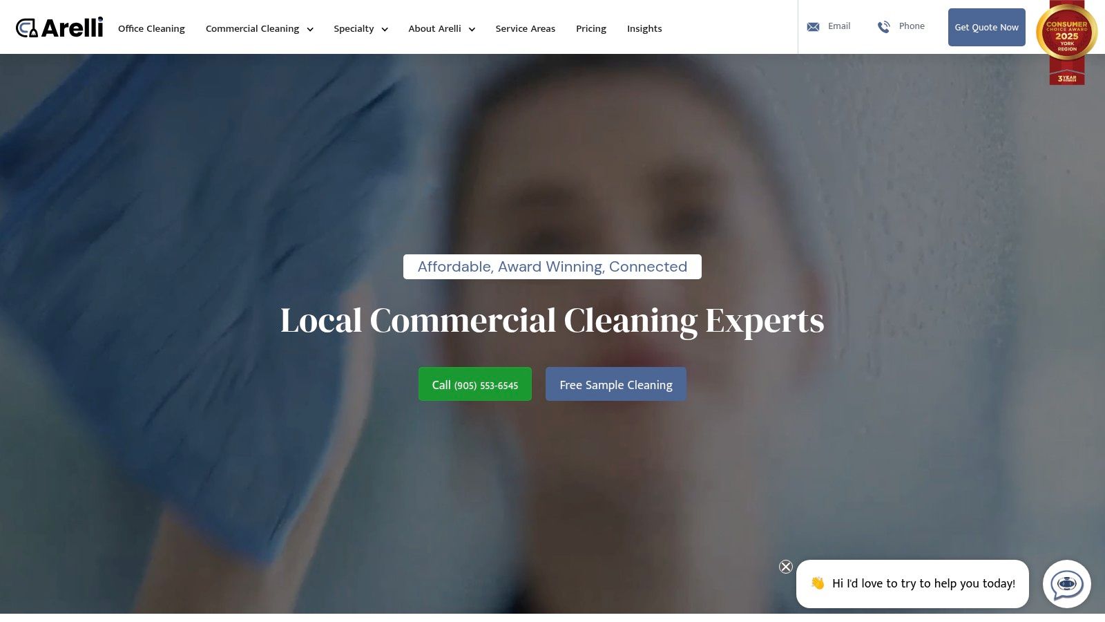 A professional cleaner disinfecting a medical office, highlighting the specialized nature of healthcare facility cleaning.
